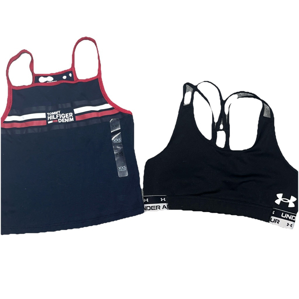 Teen Girl Cami & Sports Bra Lot- NWT Tommy Hilfiger Cami XXS/Under Armour Bra YL - Picture 1 of 8